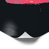 Be Happy Smiley Mint & Pink Graffiti Street Art ポスター (コーナー)