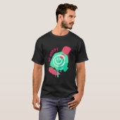 Be Happy Smiley Mint & Pink Graffiti Street Art Tシャツ (正面フル)