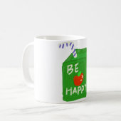 Be Happy With Apple Design T-shirts By Will Power コーヒーマグカップ (正面左)