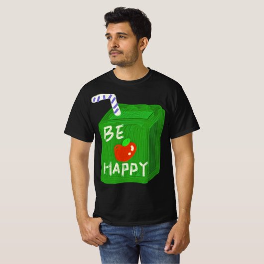 Be Happy With Apple Design T-shirts By Will Power Tシャツ (正面フル)