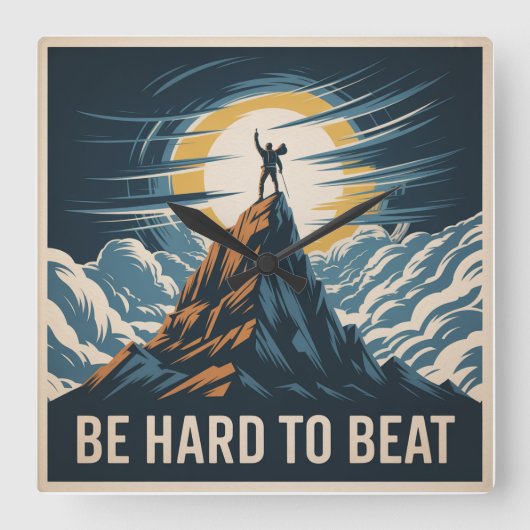 Be Hard To Beat スクエア壁時計 (正面)