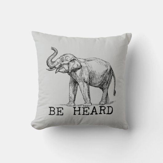 Be Heard Cute Elephant クッション (正面)