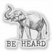 Be Heard Cute Elephant シール (正面)