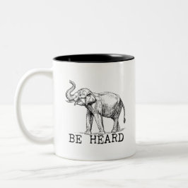 Be Heard Cute Elephant ツートーンマグカップ