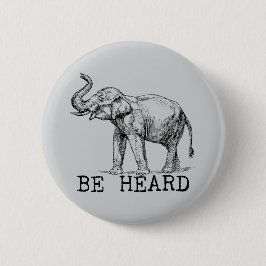 Be Heard Cute Elephant 缶バッジ