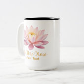 Be Here Now Pastel Lotus Mindful ツートーンマグカップ (正面左)