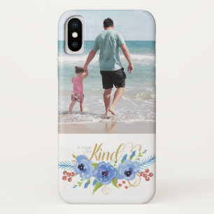 Be Humble and Kind青い水色の写真を撮カスタムる iPhone X ケース