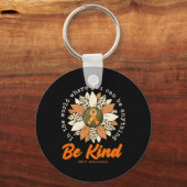 Be Kindひまわりオレンジの折り目認識度リボン1 キーホルダー (正面)
