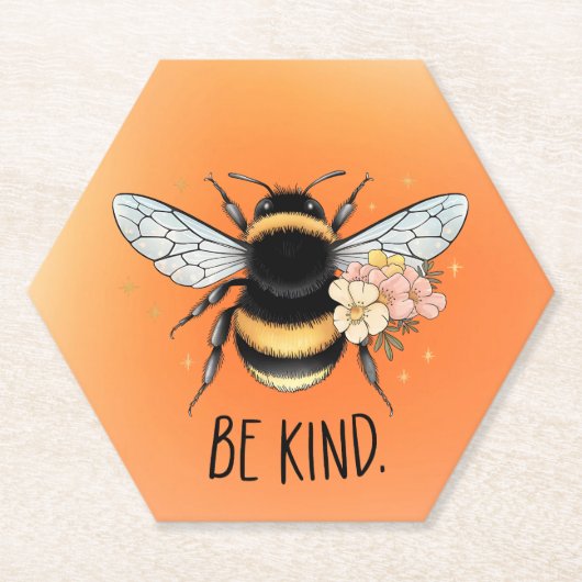 Be Kindハニービークリップアート–57650 ペーパーコースター (正面)