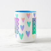 Be Kindレインボーグラデーションハート先生ギフト ツートーンマグカップ (中央)