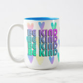 Be Kindレインボーグラデーションハート先生ギフト ツートーンマグカップ (左)