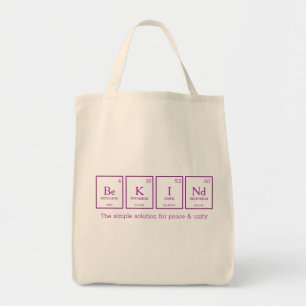 Be KINd周期表要素化学ピンク トートバッグ