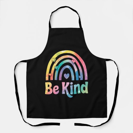 Be Kind カラフル Rainbow感動的 - 前向き エプロン (正面)