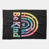 Be Kind カラフル Rainbow感動的 - 前向き キッチンタオル (横)