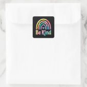 Be Kind カラフル Rainbow感動的 - 前向き スクエアシール (バッグ)