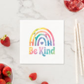 Be Kind カラフル Rainbow感動的 - 前向き スタンダードカクテルナプキン (インサイチュ)