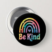 Be Kind カラフル Rainbow感動的 - 前向き 缶バッジ (正面&裏面)