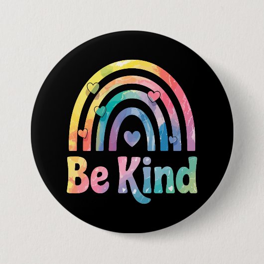Be Kind カラフル Rainbow感動的 - 前向き 缶バッジ (正面)
