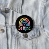 Be Kind カラフル Rainbow感動的 - 前向き 缶バッジ (インサイチュ)