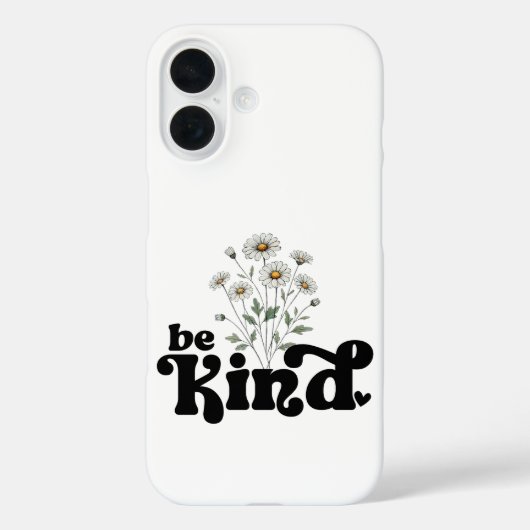 Be Kind – シンプルな黒太字のタイポグラフィフラワー Case-Mate iPhoneケース (裏面)