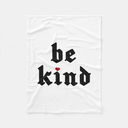 Be Kind -シンプル前向きメッセージ フリースブランケット (正面)