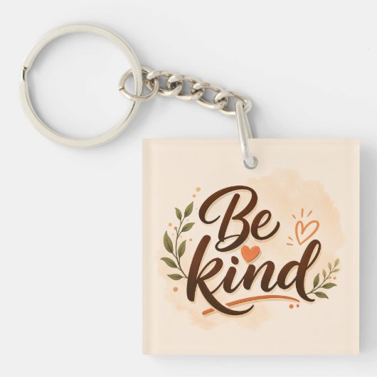 Be Kind タイポグラフィ キーホルダー (正面)