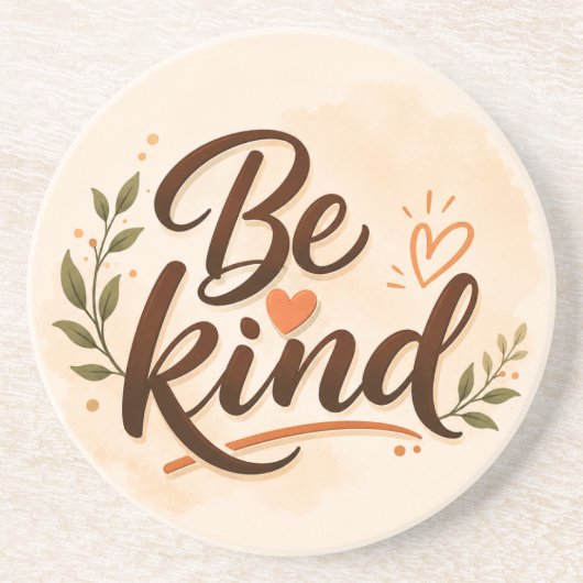 Be Kind タイポグラフィ コースター (正面)