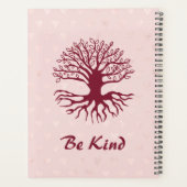 Be Kind – ピンクのハートでバーガンディの生活の木 プランナー手帳 (裏面)