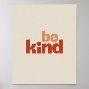 Be Kind – ボヘミアンタイポグラフィーアート ポスター