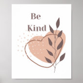 Be Kind ボヘミアン抽象的シェイプス ウォールアート名言 ポスター (正面)