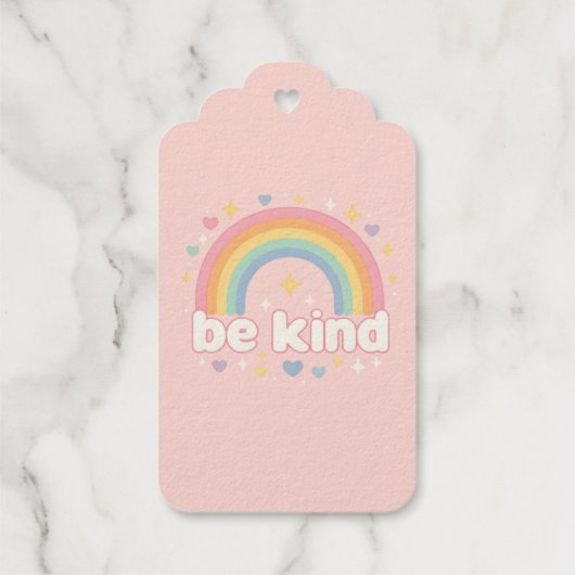 Be Kind – レインボーパステルポジティブ ギフトタグ (裏面)