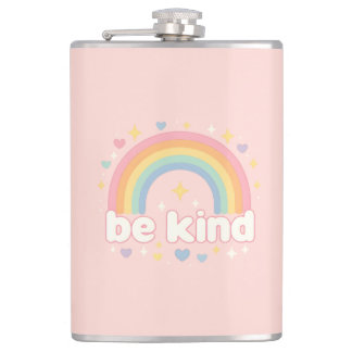 Be Kind – レインボーパステルポジティブ フラスク