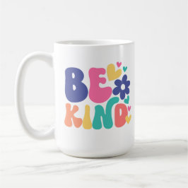 Be Kind レトロ ボホ -グルービー フラワー ハート コーヒーマグカップ