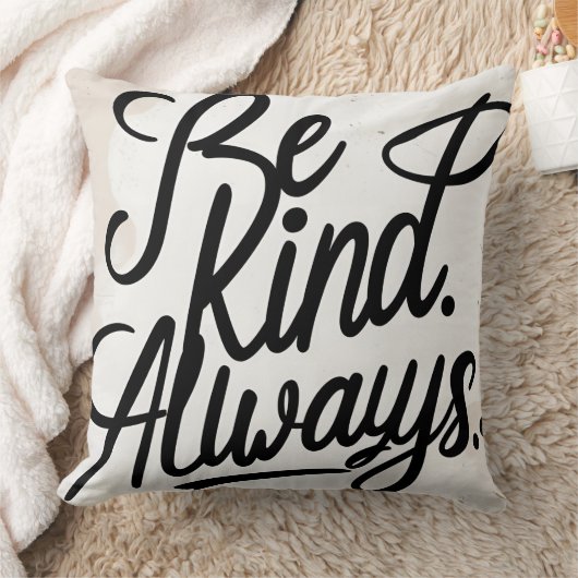 Be Kind Always – Minimalist Quote Throw Pillow クッション (ブランケット)
