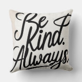 Be Kind Always – Minimalist Quote Throw Pillow クッション (裏面)