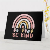 Be Kind ASL III – アメリカ手話 カード (黄色い花)