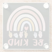 Be Kind ASL III – アメリカ手話 ガラスコースター (裏面)