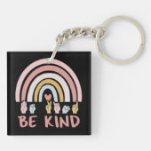 Be Kind ASL III – アメリカ手話 キーホルダー (裏面)