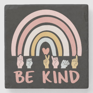 Be Kind ASL III – アメリカ手話 ストーンコースター