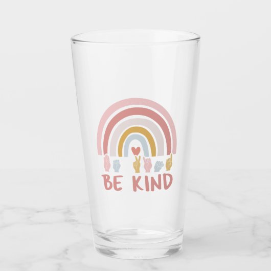 Be Kind ASL III – アメリカ手話 タンブラーグラス (正面)