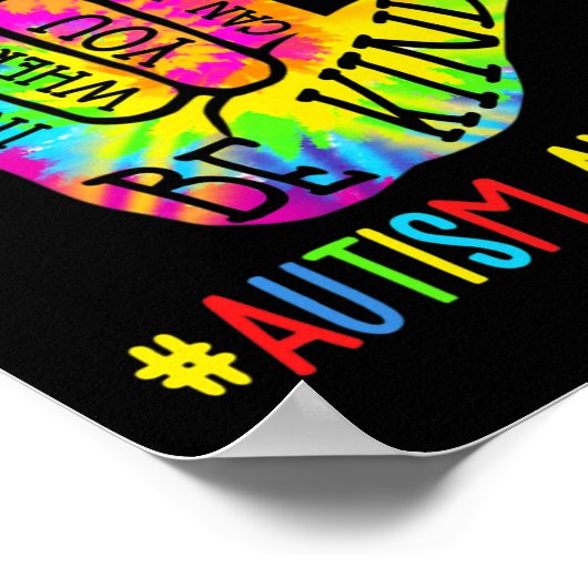 Be Kind Asl Love Sign Language Hand Autism Awarene ポスター (角)