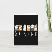 Be Kind Asl Sign Language Kindness Cat Paws Finger カード (正面)