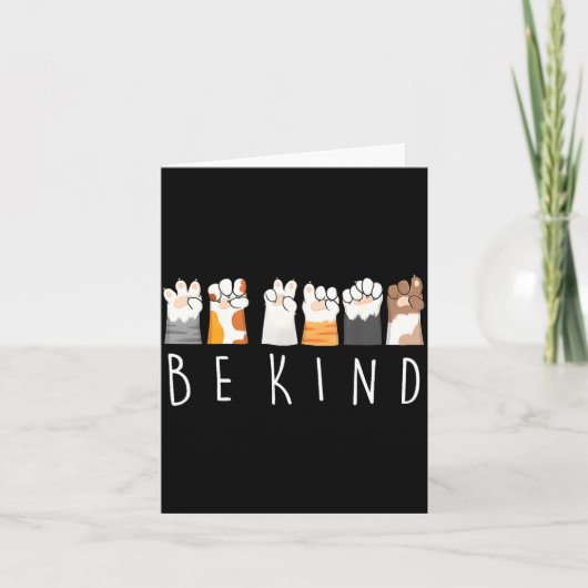 Be Kind Asl Sign Language Kindness Cat Paws Finger カード (正面)