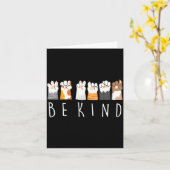 Be Kind Asl Sign Language Kindness Cat Paws Finger カード (黄色い花)