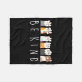 Be Kind Asl Sign Language Kindness Cat Paws Finger フリースブランケット (正面(横))