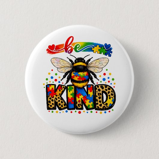 Be Kind Autism Awareness 缶バッジ (正面)