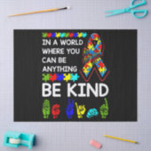 Be Kind Autism Awareness ASL Mom Teacher Kindness 薄葉紙 (クラフト)
