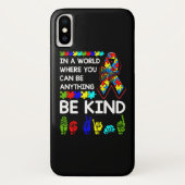 Be Kind Autism Awareness ASL Mom Teacher Kindness Case-Mate iPhoneケース (裏面)