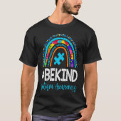 Be Kind Autism Awareness Leopard Rainbow Puzzle Gi Tシャツ (正面)