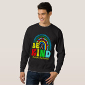 Be Kind Autism Awareness Love Heart Leopard Rainbo スウェットシャツ (正面フル)